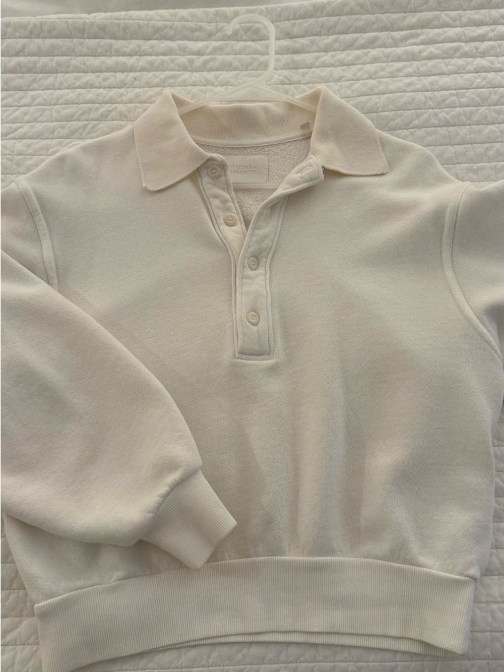 Citizens Of Humanity Cream Polo Collar Sweatshirt